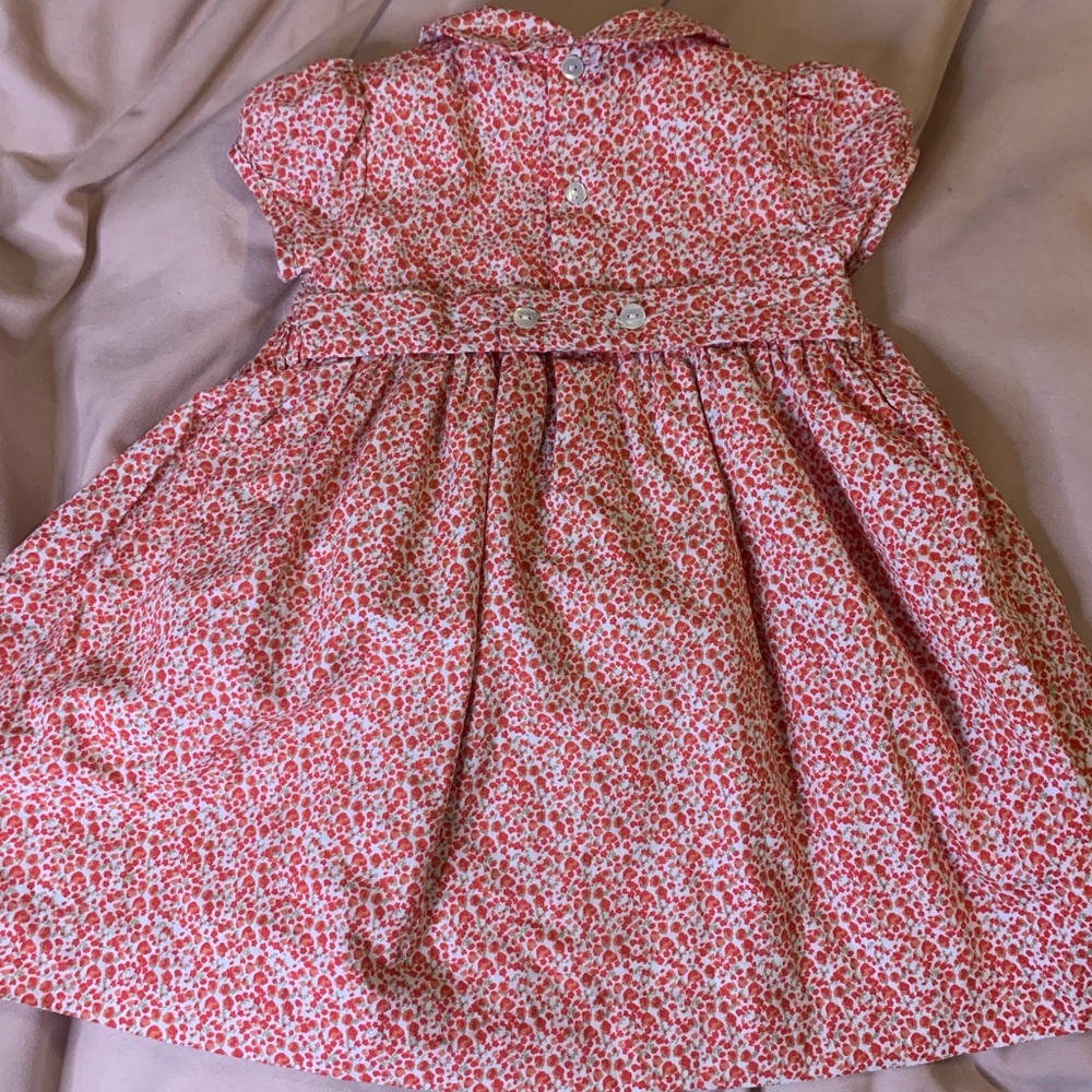 Red toddler buttoned dress